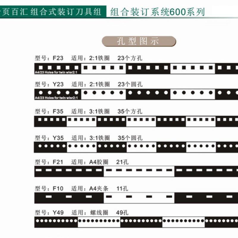千页百汇D600 装订机 打孔机 可换胶圈 铁圈刀组 电动打孔机
