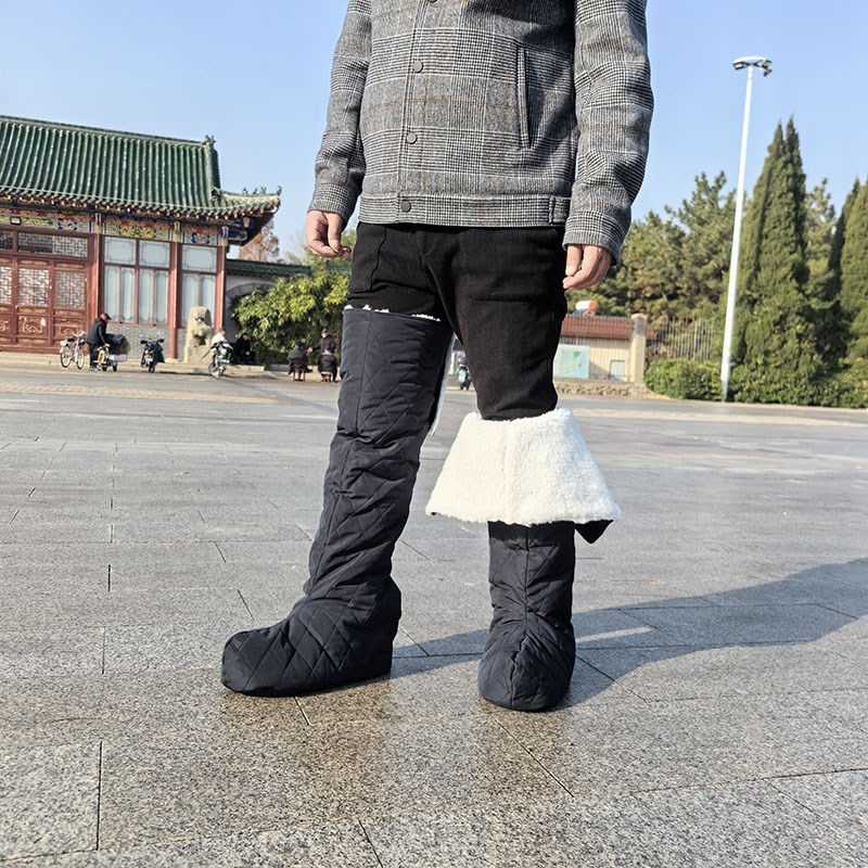 骑行保暖脚套护膝护腿护脚踝套鞋免脱防寒加厚防风摆摊代驾棉脚套