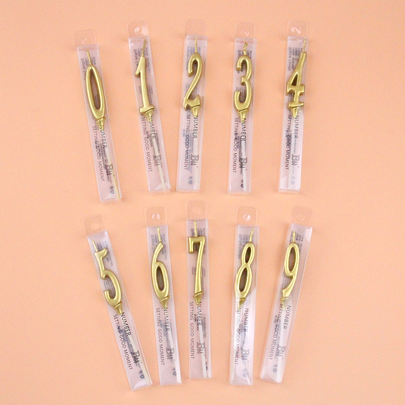 100个装0-9数字蜡烛独立盒装土豪金银色蜡烛生日蜡烛蛋糕数字蜡烛