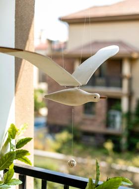 掬涵会飞的海鸥地中海空中吊饰挂件儿童房民宿悬挂创意木制挂饰