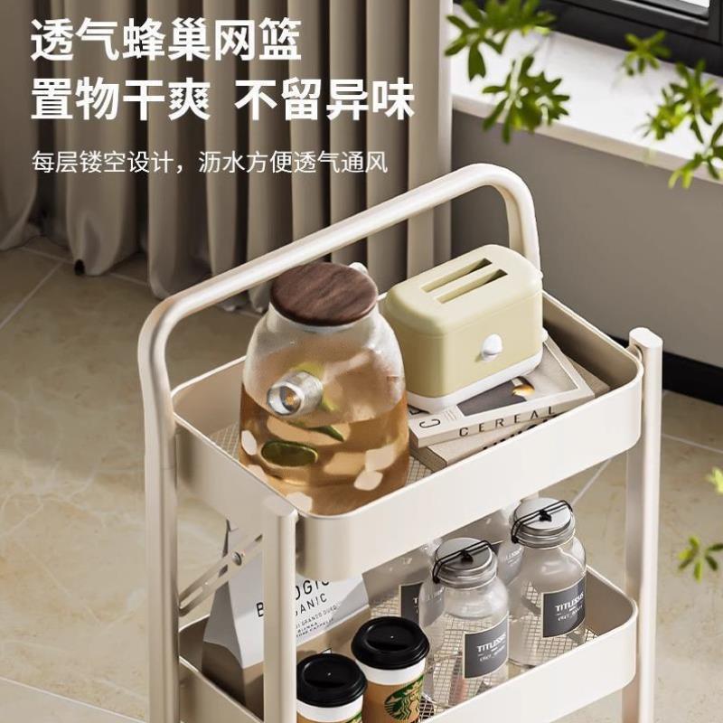 小推车置物架折叠落地多层家用夹缝多功能零食可移动收纳储物架子
