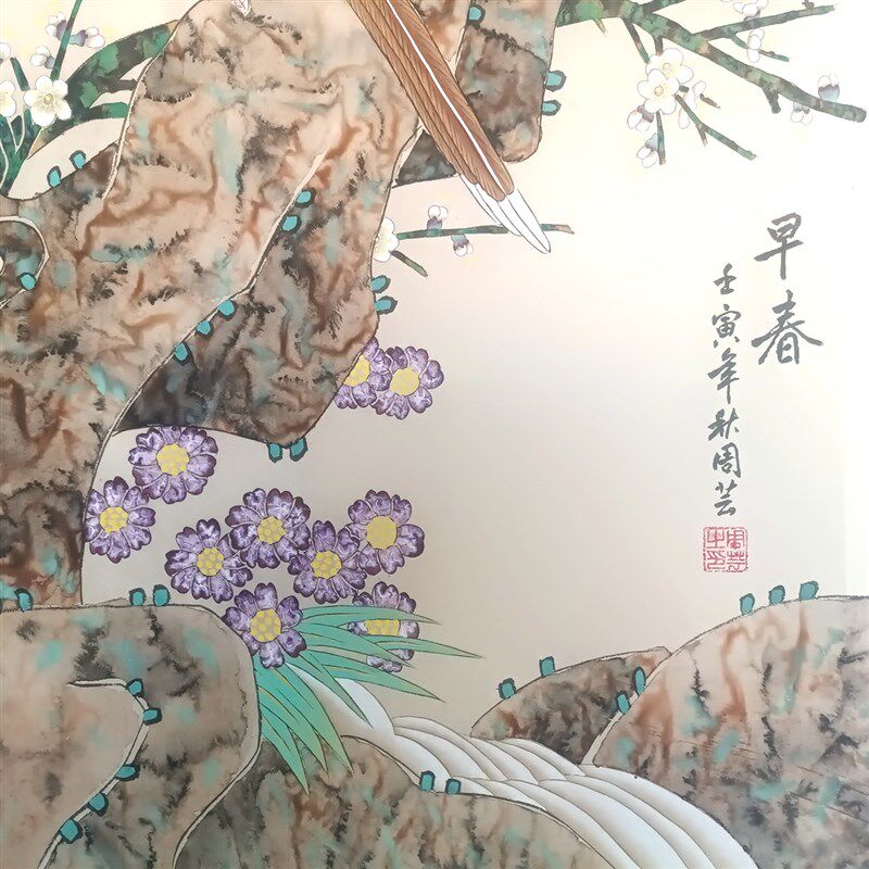国画成品工笔画花鸟画四尺斗方梅花喜鹊画芯未裱装饰画纯手绘真迹