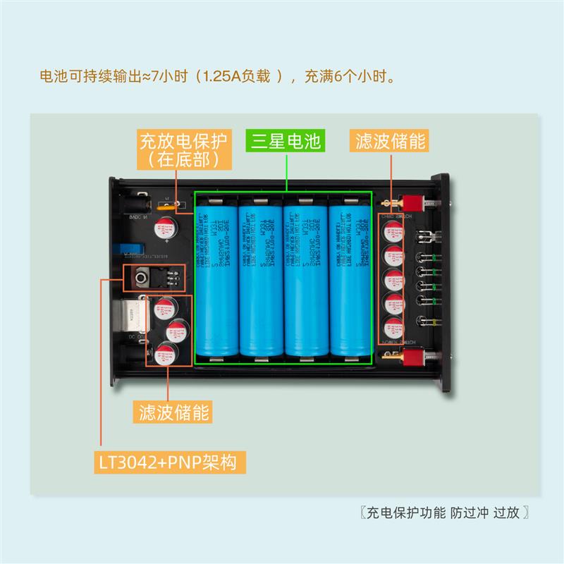 老虎鱼BATT电池uV级高精密低噪声直流稳压线性电源USB5V/DC12V