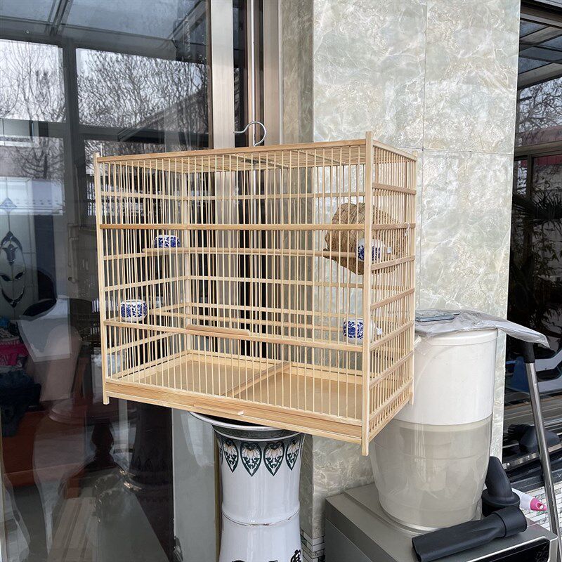 包邮群鸟笼大号竹制鸟笼安全不伤鸟文鸟黄鸟绣眼飞笼靛颏玉鸟养笼