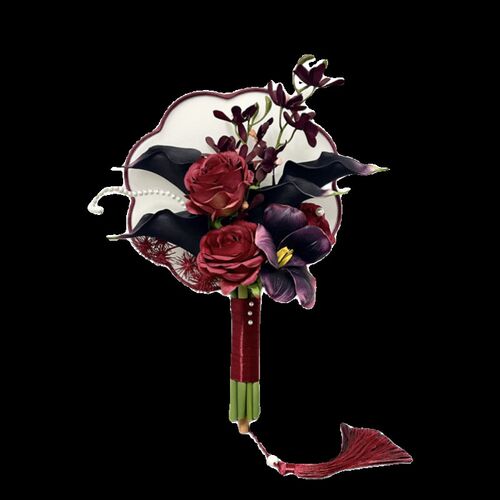 新中式新娘手捧花晨袍接亲成品团扇婚纱摄影道具花束领证登记手捧