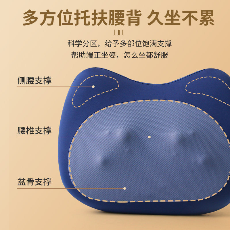 充电电动腰背部按摩器办公室护腰靠枕家用热敷车载揉捏智能按摩枕