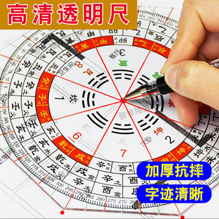 二十四山立极尺三合五行立极规户型堪舆测量绘图尺专业透明罗盘