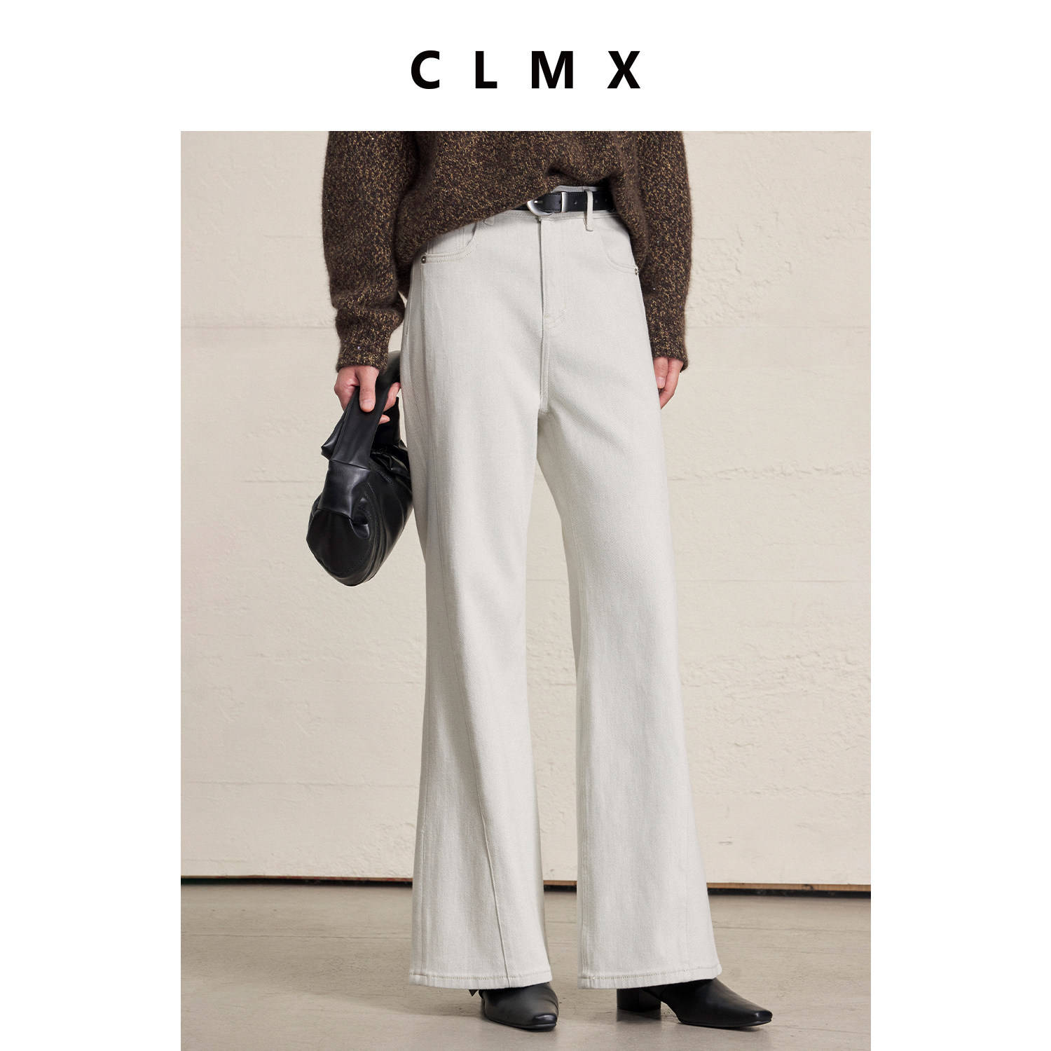 CLMX重磅水洗打造莱赛尔棉斜纹牛仔面料修饰腿型复古微喇牛仔裤