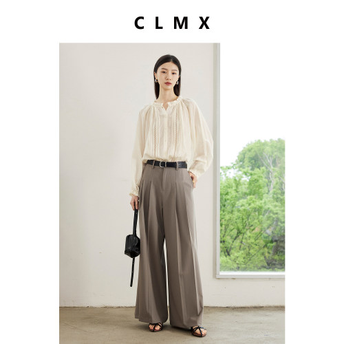CLMX莱赛尔苎麻夏季木耳边衬衫
