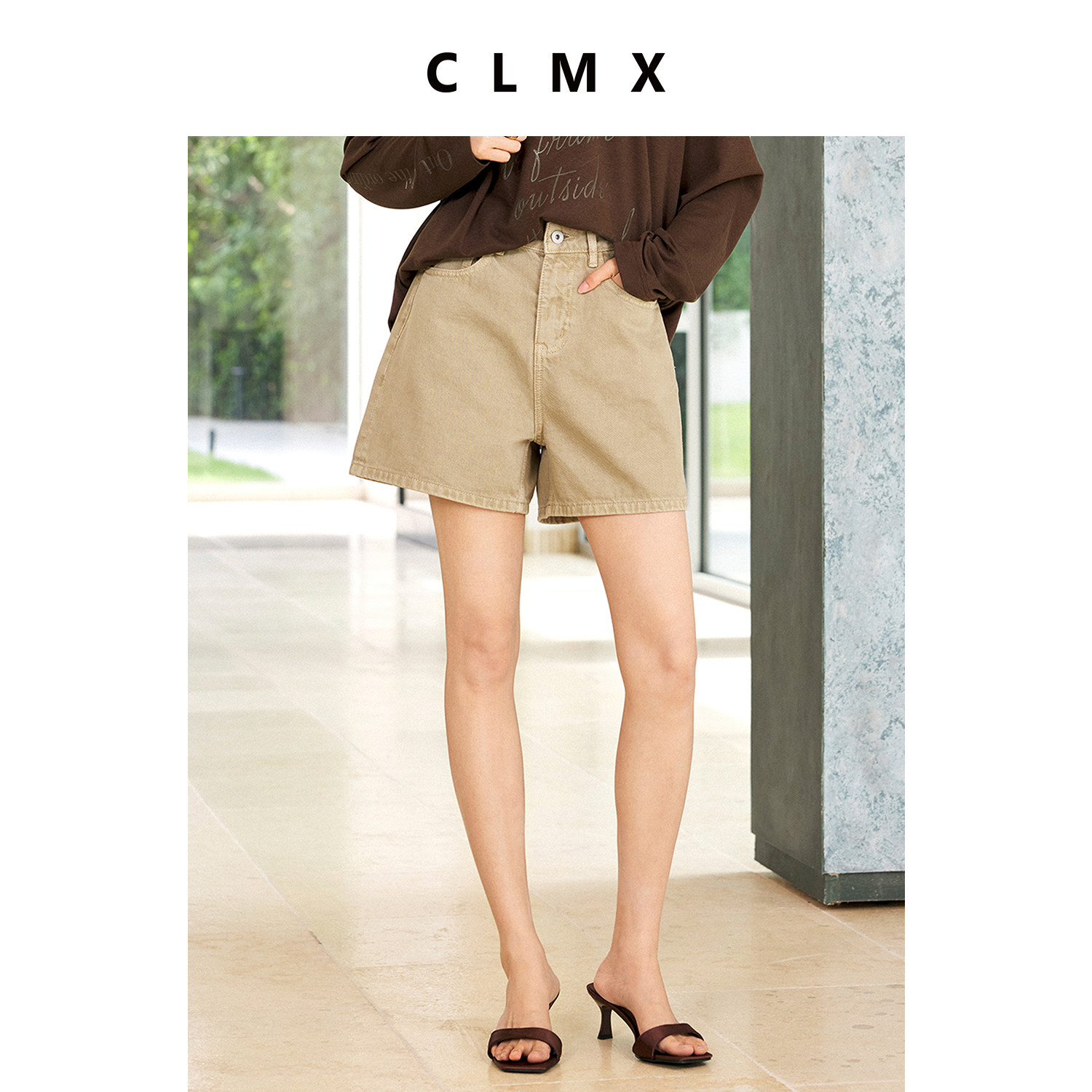CLMX复古纯棉直筒牛仔裤女通勤