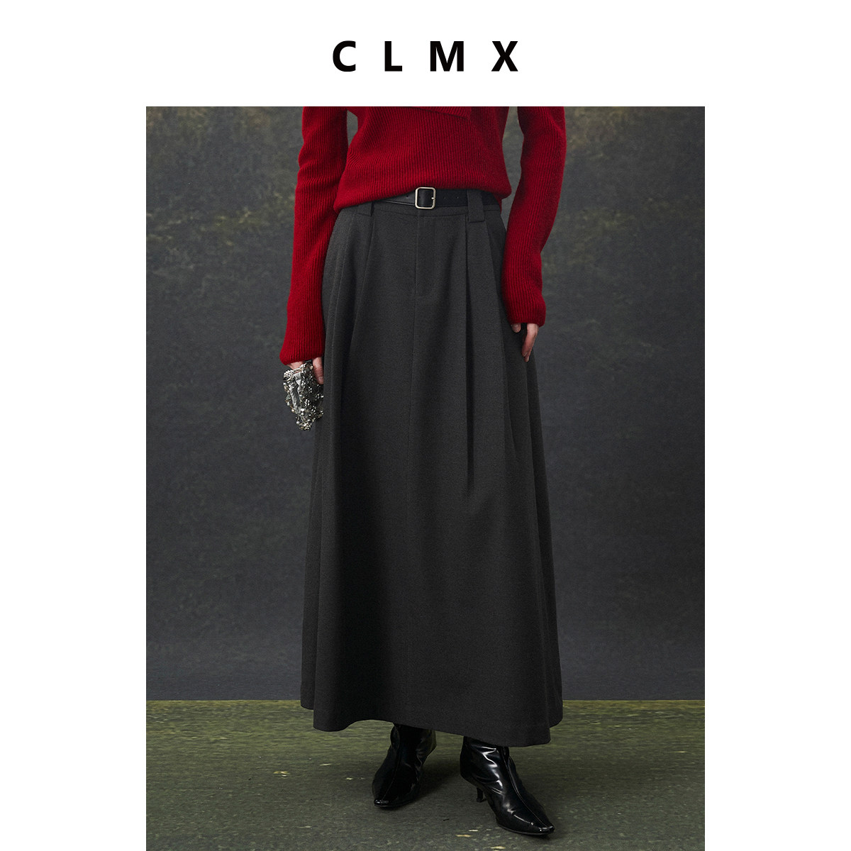 CLMX高定羊毛混纺半身裙