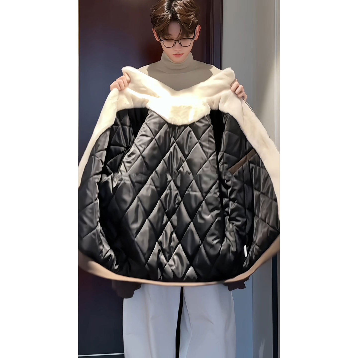 皮夹克棉服男冬季美拉德穿搭棉衣