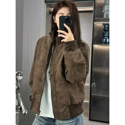 扎染飞行夹克棉服男冬季加绒加厚