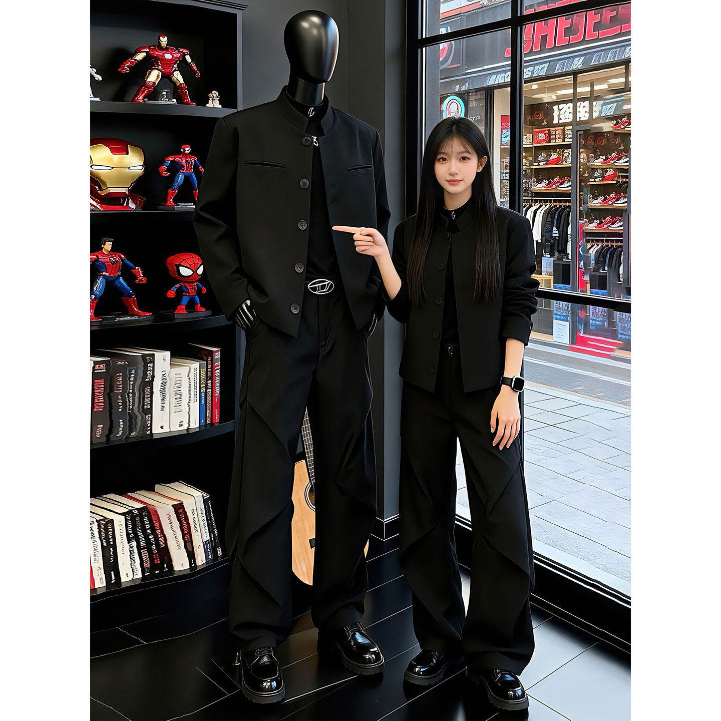 黑色短款毛呢西装外套男秋冬新中式立领夹克垫肩订婚男装休闲西服,男装,夹克,淘宝优惠券,粉丝福利购,淘宝优惠卷