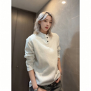 t恤重磅内搭打底衫 花灰色美式 加绒polo卫衣男秋冬亨利领拼接长袖