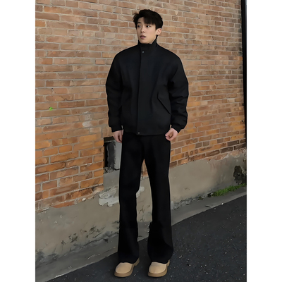 加厚弯刀牛仔裤男款美式高街裤子