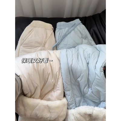 加厚防寒裤男冬季葫芦纹羽绒棉裤