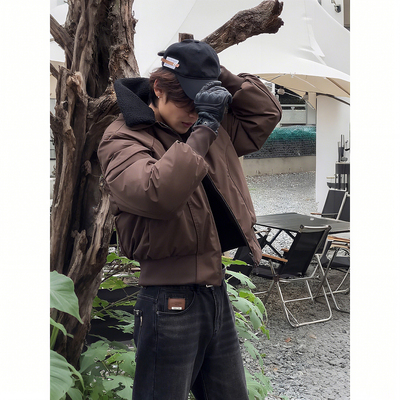 毛领短款棉服男机能三防冲锋棉衣