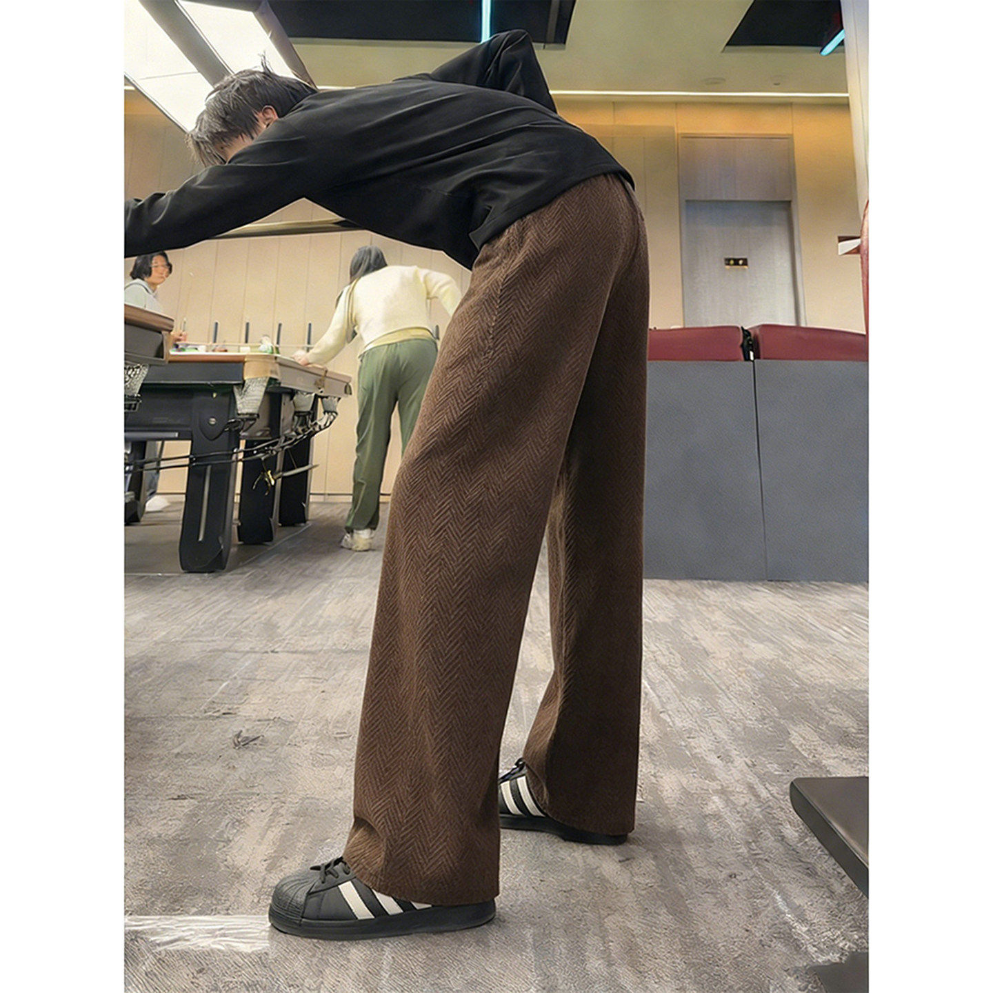 麦穗纹美拉德咖色加绒裤子男秋冬美式运动卫裤健身直筒阔腿休闲裤,男装,休闲裤,淘宝优惠券,粉丝福利购,淘宝优惠卷