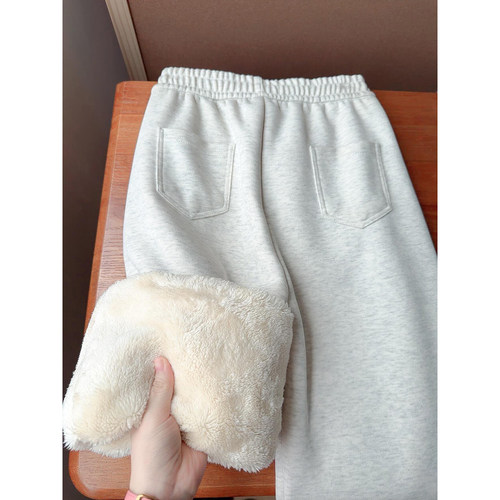 羊羔绒卫裤冬季加绒保暖外穿棉裤