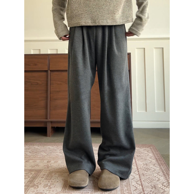 垂感微喇卫裤男款美式复古阔腿裤