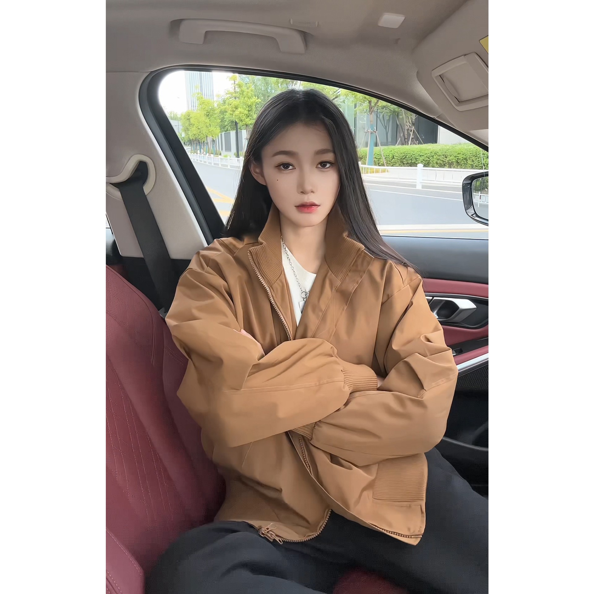 美式复古飞行员夹克短款廓形外套