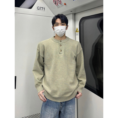 亨利领毛衣男款高级感加厚针织衫