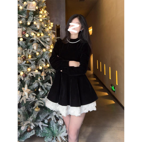 黑色长袖连衣裙【赠运费险】