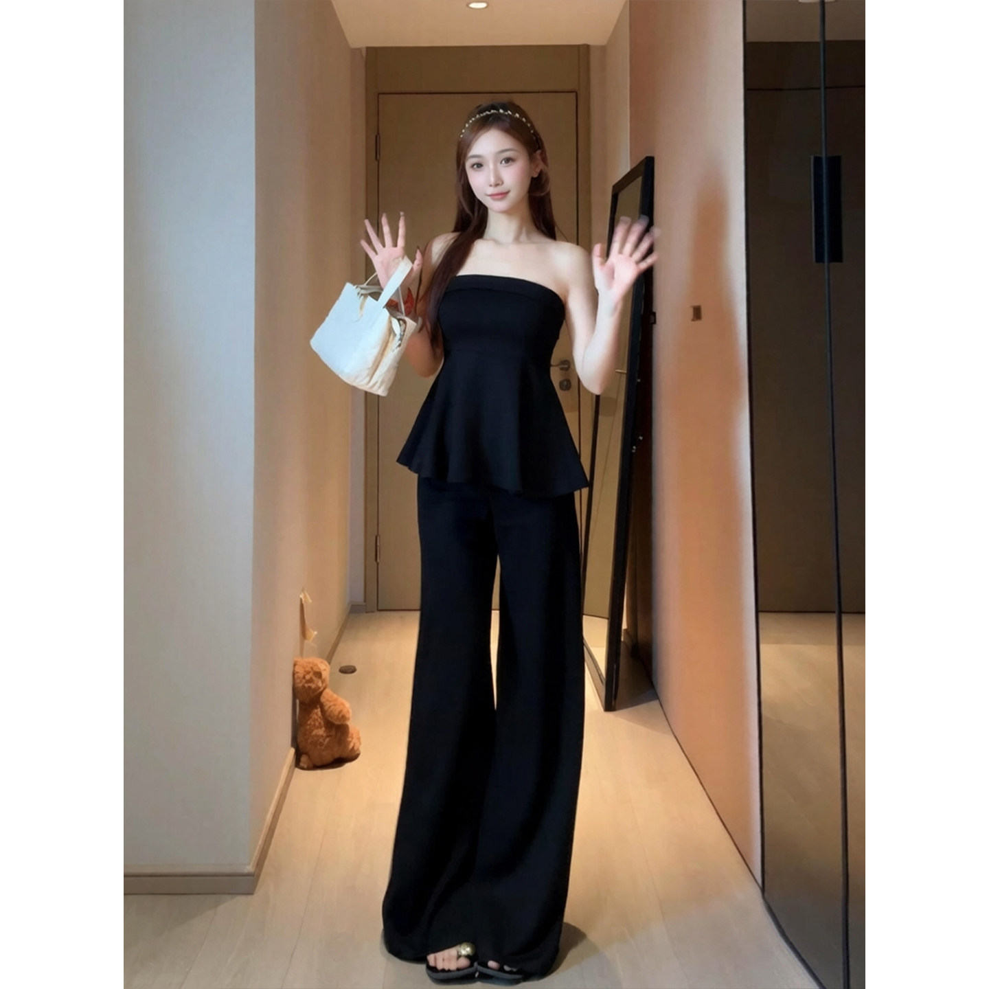 黑色抹胸上衣女性感【赠运费险】图片