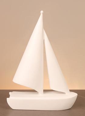 现代简约一帆风顺船摆件家居客厅酒柜装饰品办公室桌面工艺品摆设