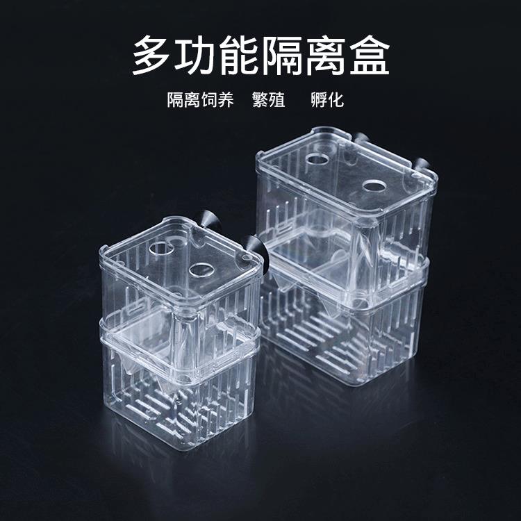 鱼缸孵化盒双层隔离盒斗鱼盒挂式孵化器母鱼产卵繁殖箱透明饲养盒