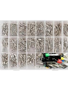 跨境340PCS盒装 铜公母接插件汽车连接器插针压接端子1-3.5mm