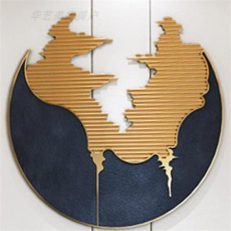 新中式手工立体实物画样板房床头墙面艺术装置画玄关装饰圆形挂件图片