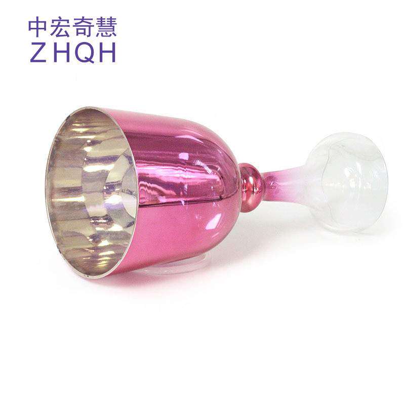 暗红色渐变手持圣杯水晶歌唱碗水晶音乐钵颂钵愈合歌唱碗打击乐器