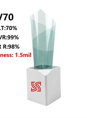 汽车隔热膜V70V40双银带金属丝1.5MIL磁控热反射车窗防爆太阳膜