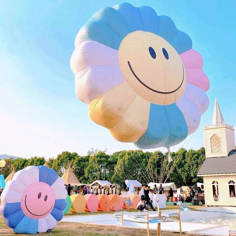 充气创意卡通花卉气膜网红仿真模型植物园商场布置创意美陈