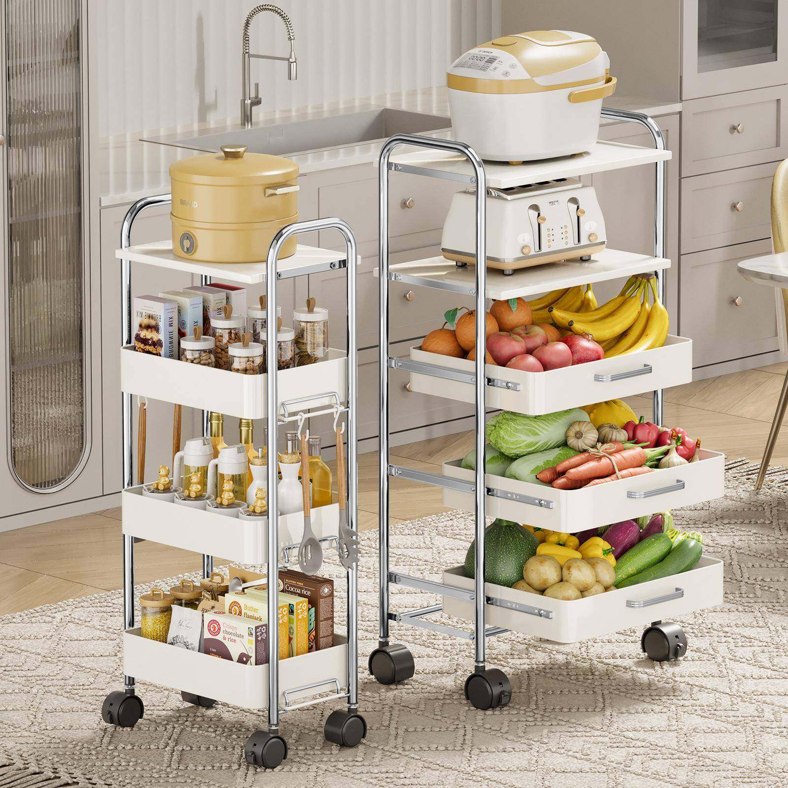 厨房夹缝置物架落地多层冰箱侧面抽拉篮极窄缝收纳柜果蔬菜小推车,农机/农具/农膜,其它农用工具,淘宝优惠券,粉丝福利购,淘宝优惠卷