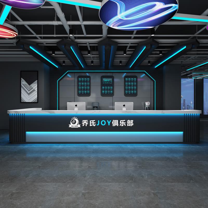 工业风台球厅吧台酒吧烧烤店收银台健身房电竞网吧前台接待台定制