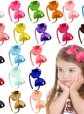 可爱儿童发箍蝴蝶结头箍罗纹带宝宝泡泡花百搭女童发饰女