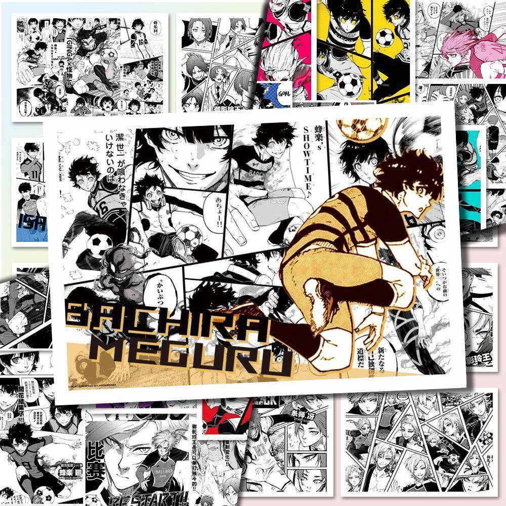 108张原画风漫画蓝色监狱拼贴贴纸二次元蓝锁周边贴画创意防水DIY