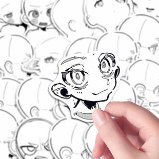100张人物表情参考绘画素材贴纸美术生专用创意版设diy笔记本贴画