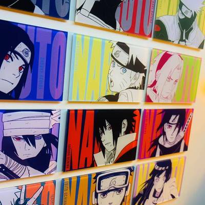 新火影忍者亚克力艺术卡冰箱贴磁力贴洞洞板贴磁力鸣人卡卡西第三