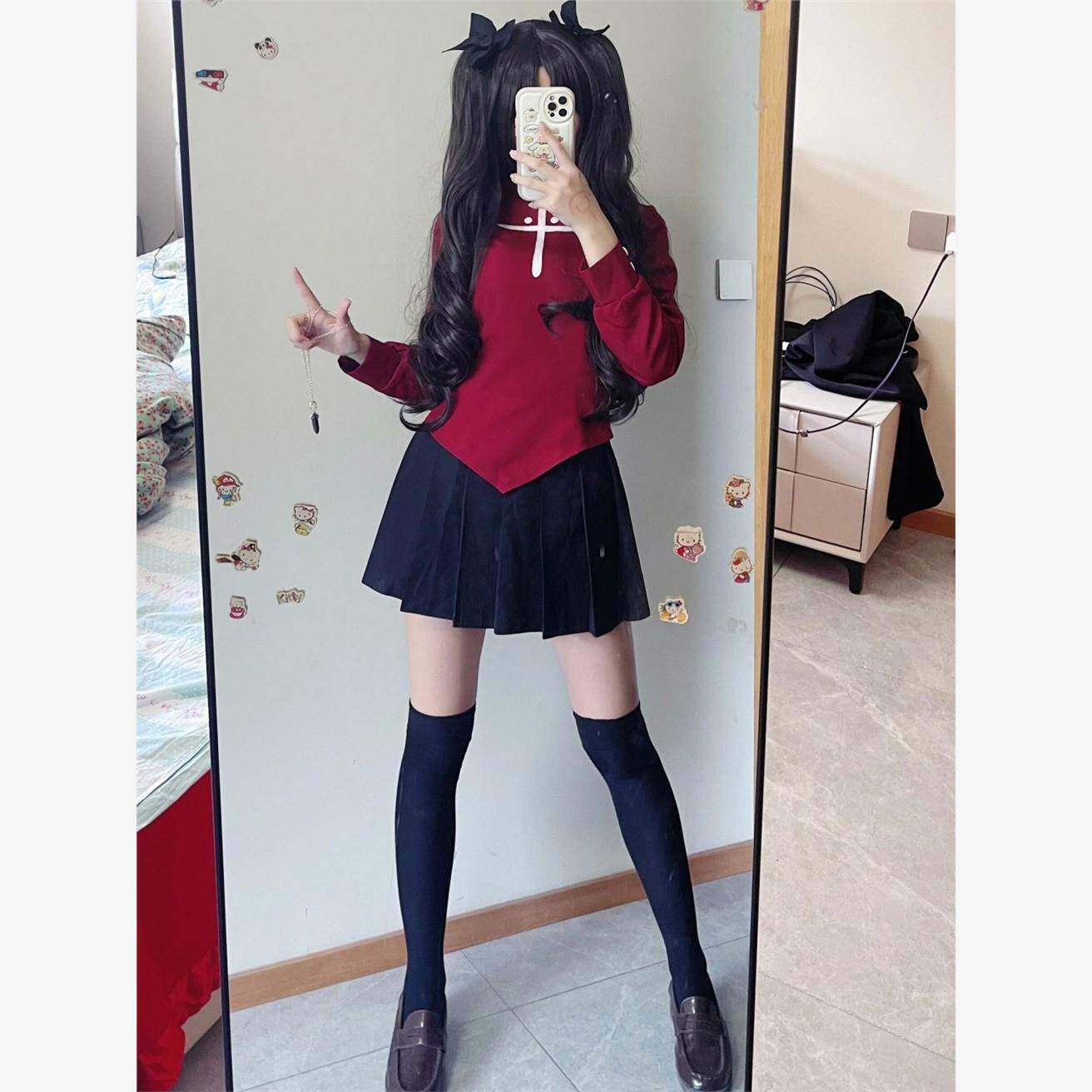 适用远坂凛cos常服红色上衣裙子套装Fate命运守护夜fsn cosplay服