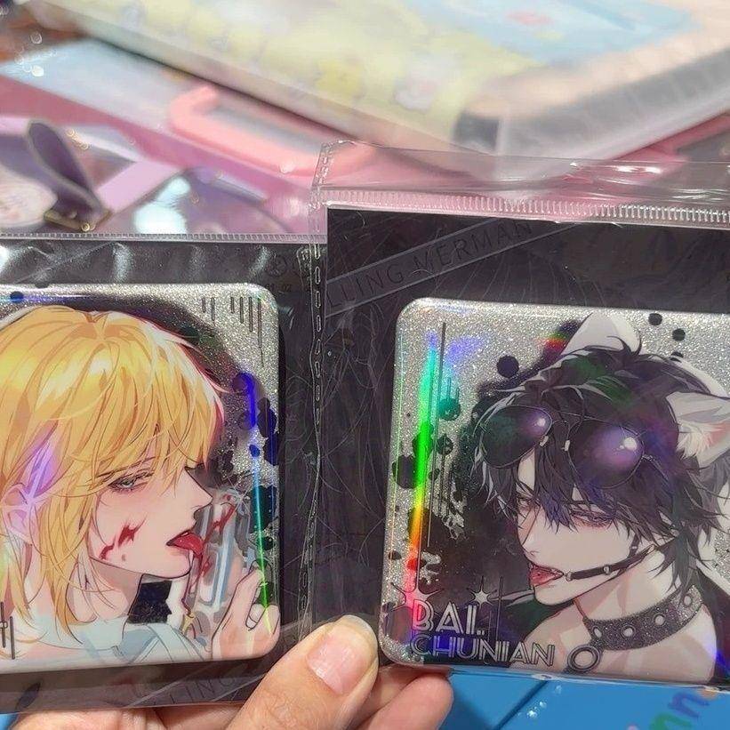 新款人鱼陷落周边现世方形吧唧马口铁徽章色纸兰波白楚年漫画周边