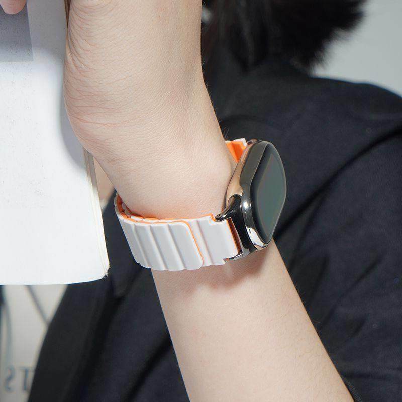 适用小米手环10表带9/8/7矽胶回环磁吸式5/6/3/4nfc通用小众夏天