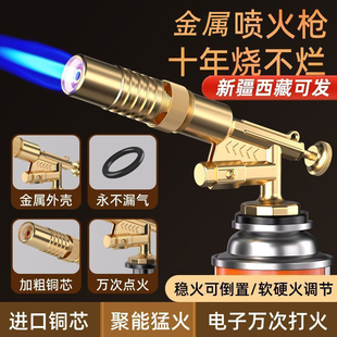 点火器喷枪烧毛打猛火喷头 家用户外喷火烤枪手持喷火器枪气罐卡式