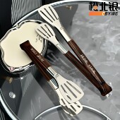 橙北银不锈钢食品夹面包夹烧烤夹子牛排食物夹三线馒头夹防烫煎夹
