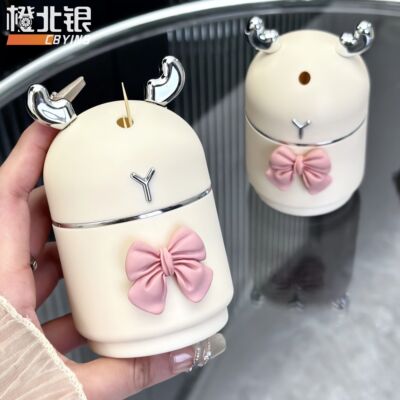 鹿角牙签盒自动弹出按压式牙签筒