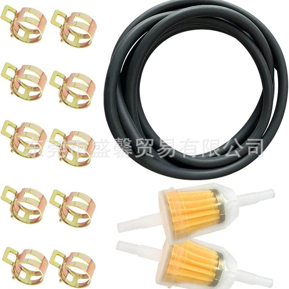 汽车摩托车配件燃油管套件2米5X8mm橡胶管燃油滤清器 10 x软管夹