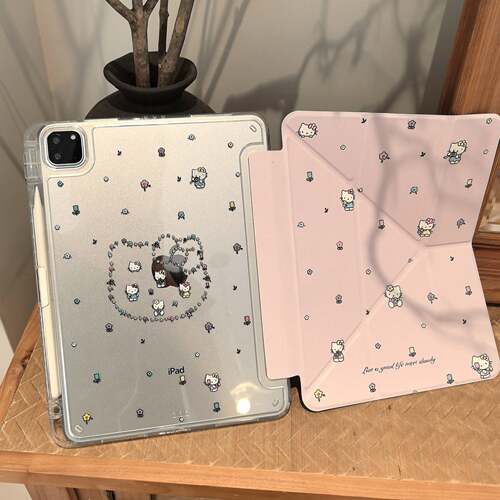 3Y折iPad保护套Air7可爱M3带笔槽iPad11英寸平板9壳10代亚克力Pro
